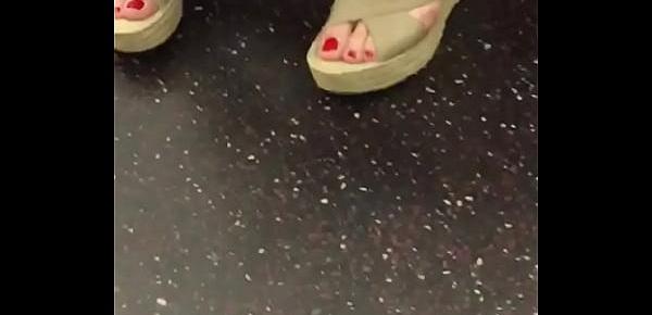  Feet on train